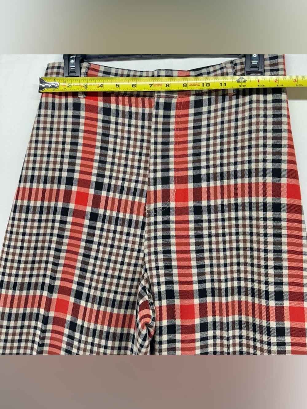Free People Pants Jules Hippie Boho Retro Plaid Flare 70's Size 8 - Picture 4 of 11